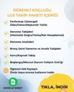 Öğrenci Koçluğu: LGS Takip Çizelgeleri (Google Sheet) - Görsel 6