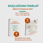 Öğrenci Koçluğu Instagram Paketi ( 90 Adet Post İçerik + 65 Adet Post Canva Şablon)