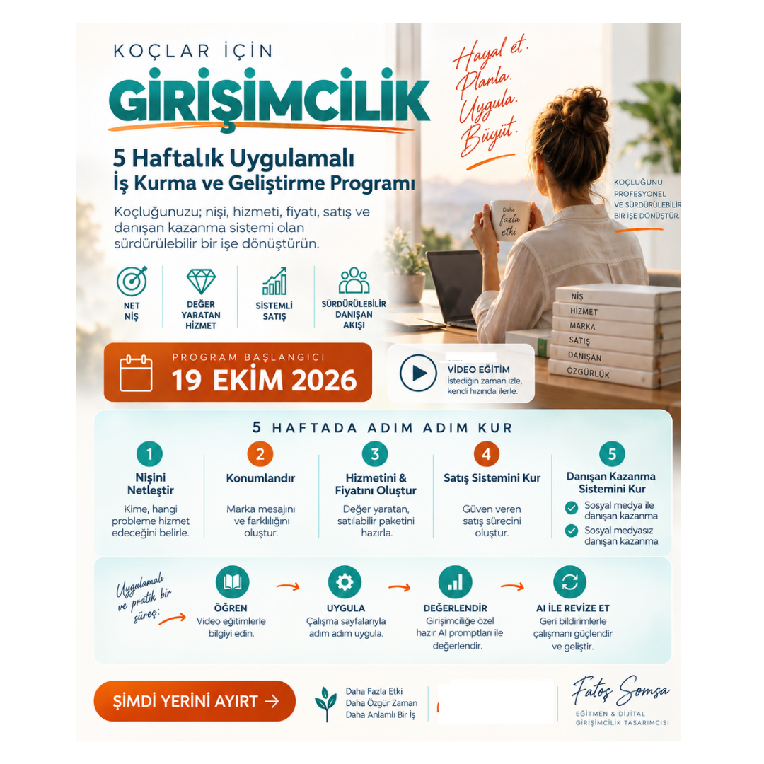 Girişimcilik (1080 x 1080 piksel) Koçlar için Uygulamalı Girişimcilik Programı - Görsel 1